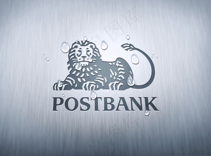 拉丝金属水滴logo样机psd模版下载