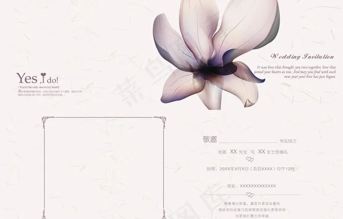 淡雅请柬ai矢量模版下载
