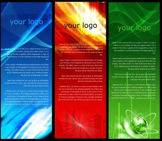 红蓝绿三色商务展架模板