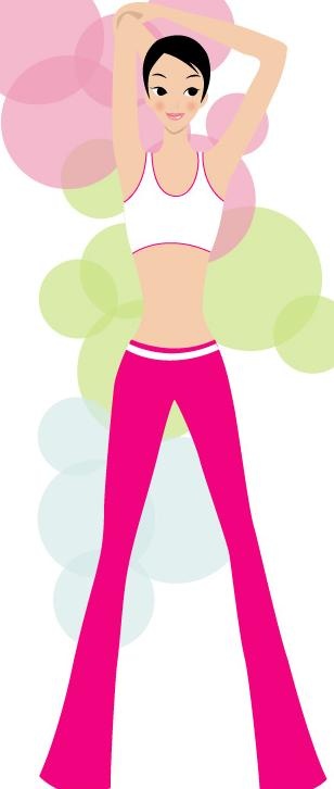 韩国运动健身美女矢量图082