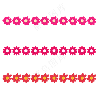 花朵红色边条图标花朵红色边条图标