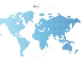 蓝色点阵世界地图矢量素材