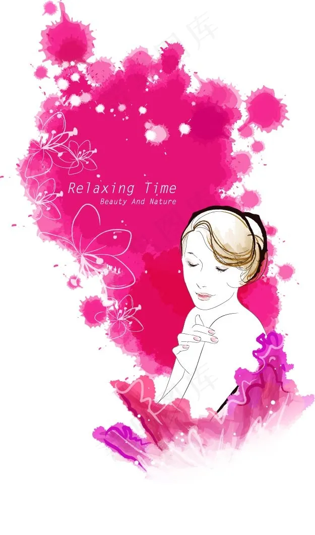 女人如花ai矢量模版下载