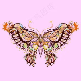 矢量 动物 昆虫类 蝴蝶 花纹 免...