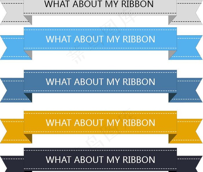 淡雅丝带主题框标题框图片