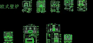 欧式壁炉cad图图片