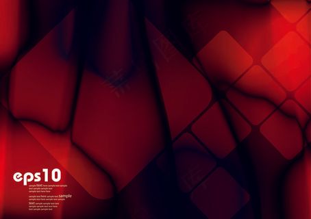 华丽的动态红背景框矢量素材05矢量...