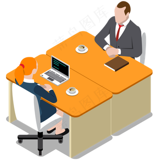 面试现场矢量插画