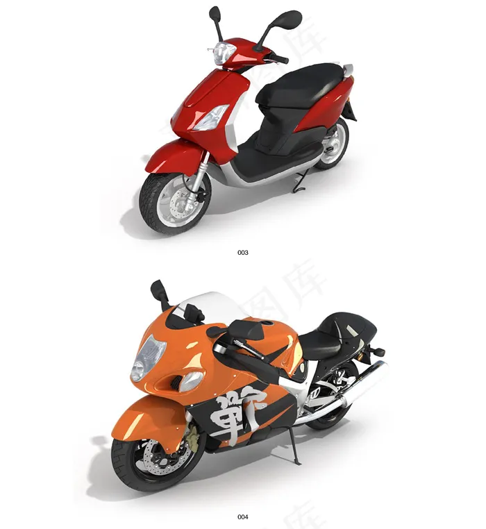 超精细的3DMAX交通工具模型-摩...