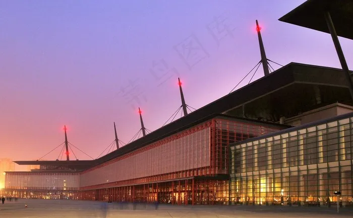 郑州 会展中心 展览部分 夜景 摄...