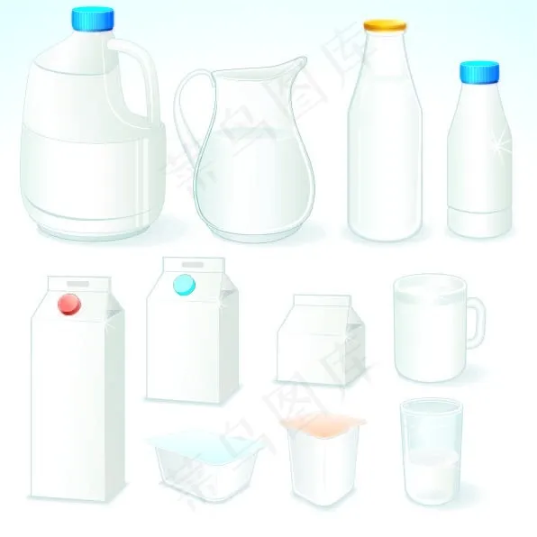 牛奶瓶 矢量图eps,ai矢量模版下载