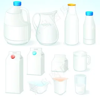 牛奶瓶 矢量图