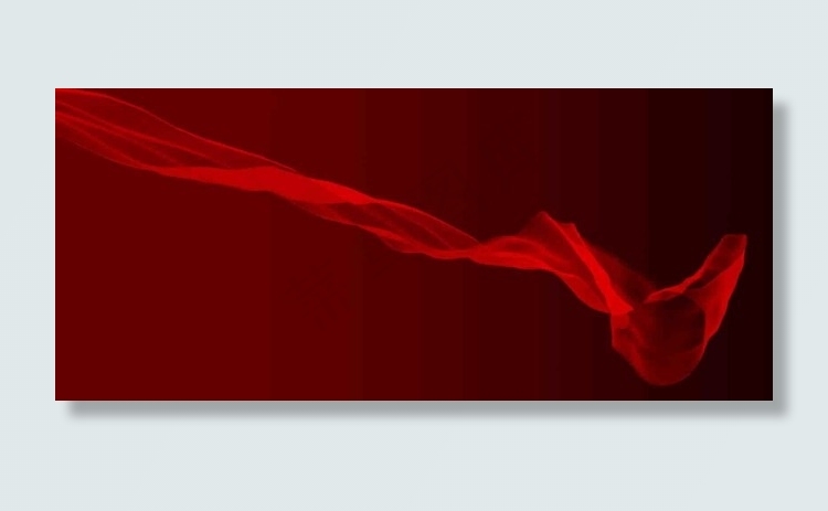 红色丝绸飘带PSD分层素材