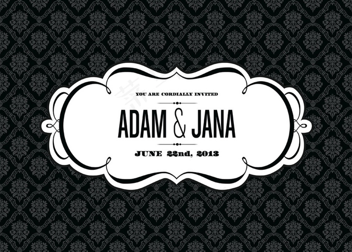 婚礼贺卡封面矢量素材