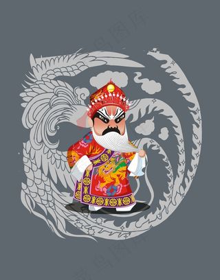 中国传统人物图案底纹古典图案京剧人...