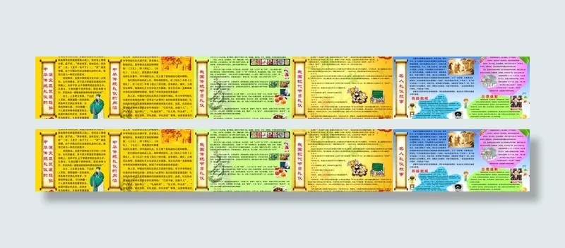学校文化墙 中华传统礼仪展板图片psd模版下载