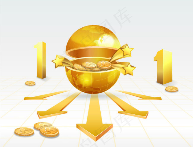 金色箭头eps,ai矢量模版下载
