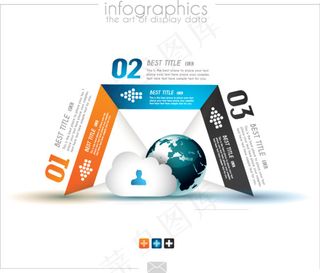 充满科技感的立体箭头和地球