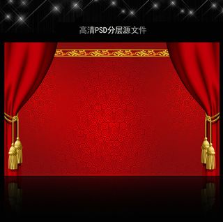 高清大气红色喜庆背景模板源文件