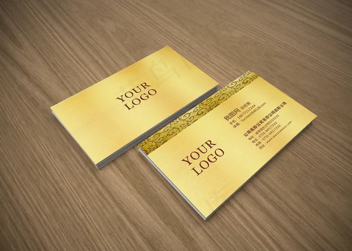 尊贵黄金高档花纹金色名片cdr矢量模版下载