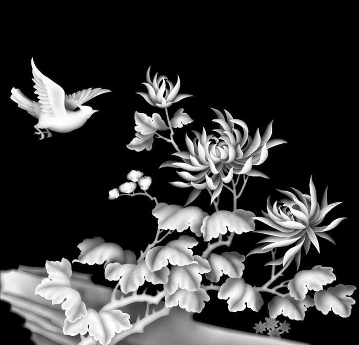 梅兰竹菊 春天 花鸟 山水 春 夏 秋 冬 花 鸟 山 水 精雕 灰度图图片