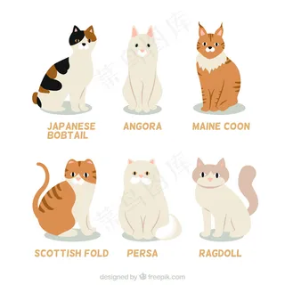 可爱卡通矢量猫