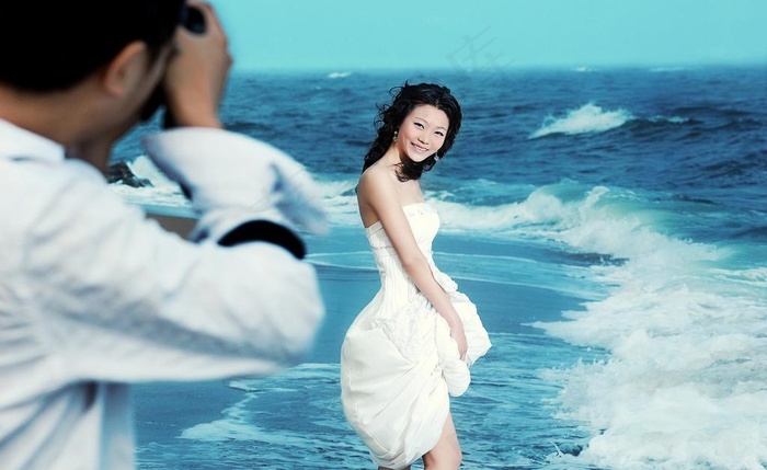 海边婚纱样片图片