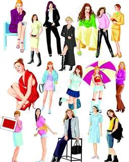 女性卡通人物素材图片