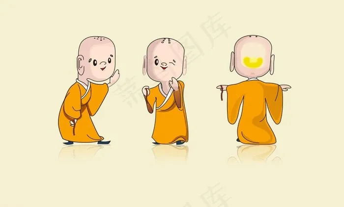 三个小和尚图片cdr矢量模版下载