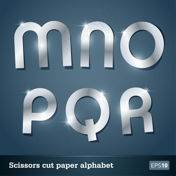 矢量明星剪纸字母04矢量eps,ai矢量模版下载