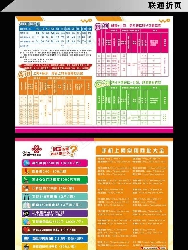 中国联通流量折页图片psd模版下载