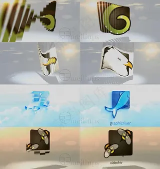 简洁的企业logo组合演绎动画AE...