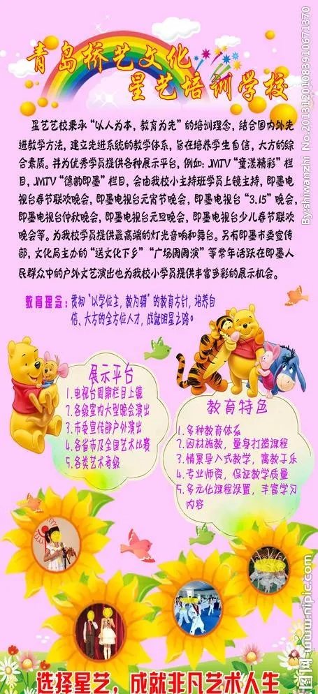 少儿艺术培训宣传展架psd模版下载