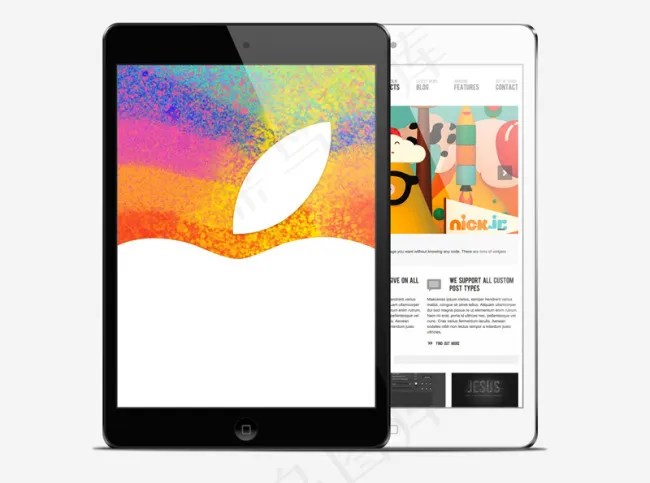 黑白IPAD迷你psd模版下载
