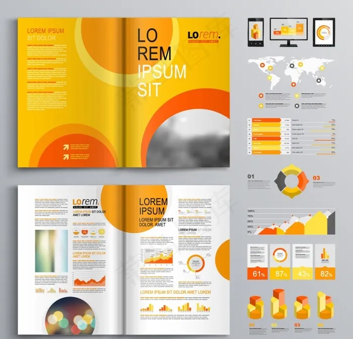 商务画册矢量模板素材eps,ai矢量模版下载