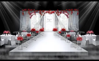 简约红白铁艺婚礼素材