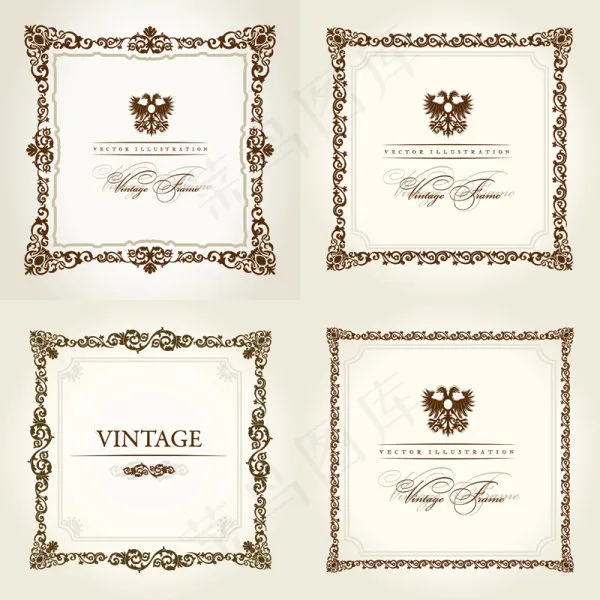 欧式花纹边框——矢量素材eps,ai矢量模版下载