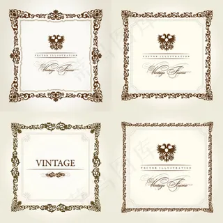 欧式花纹边框——矢量素材