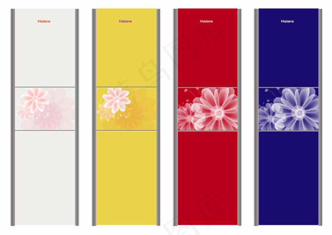 梦幻花卉图案 冰箱面板设计