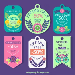 春天提供可爱的标签集