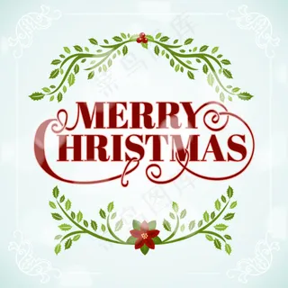 槲寄生枝条圣诞卡