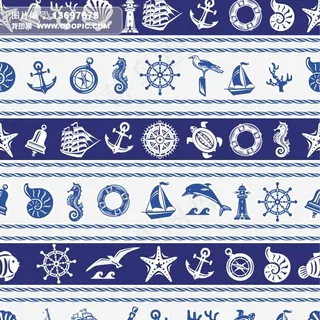 航海元素背景矢量图