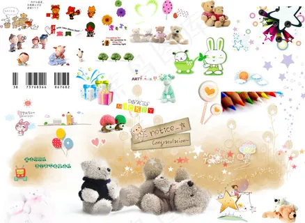 儿童相册设计元素PSD素材