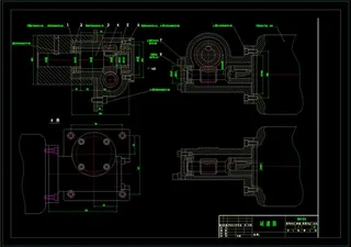 蜗轮蜗杆减速机装配图CAD机械图纸