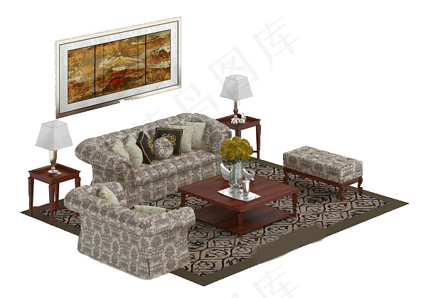 欧式沙发模型素材