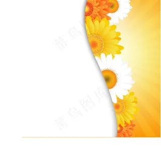 鲜花花瓣花边背景05—矢量素材