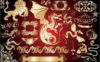 欧洲黄金设计元素矢量趋势3