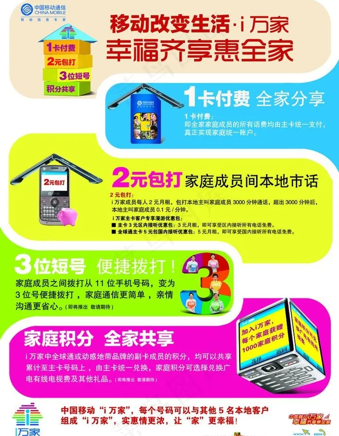 中国移动i万家宣传单图片psd模版下载