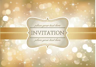 璀璨星光华丽邀请函封面矢量素