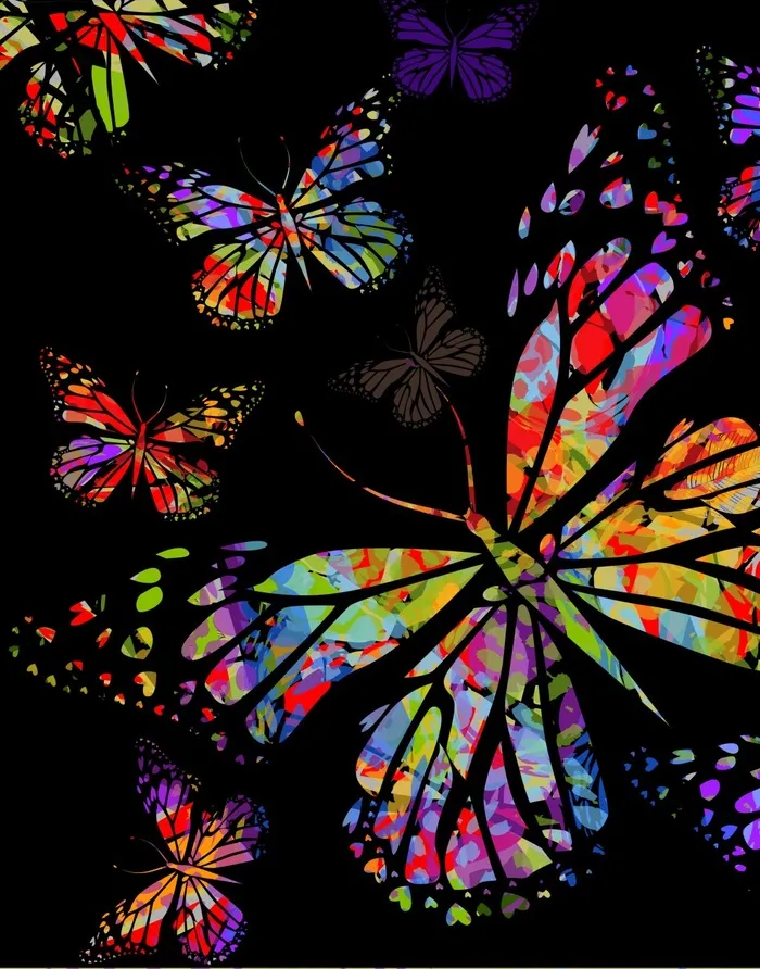 蝴蝶抽象插画ai矢量模版下载